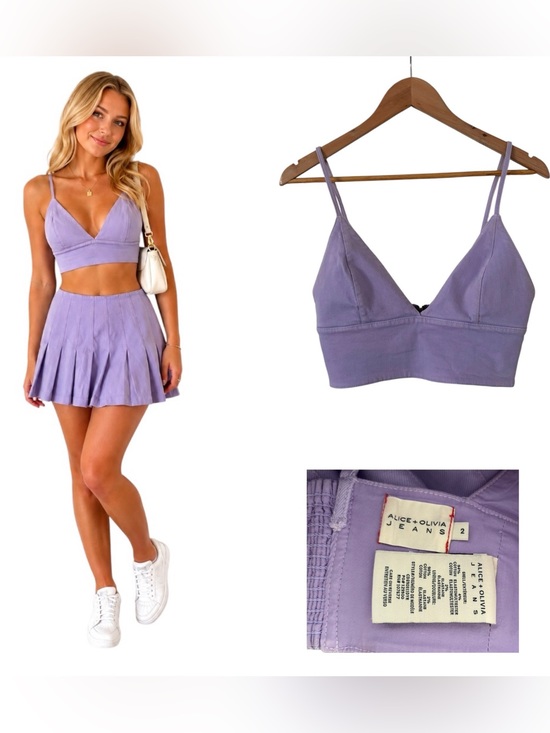 Alice + Olivia Tops - Alice + Olivia Jeans Cropped Denim Top